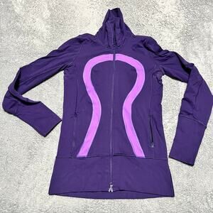 Lululemon In Stride Jacket Womens 4 Full Zip Purple Thumbholes **